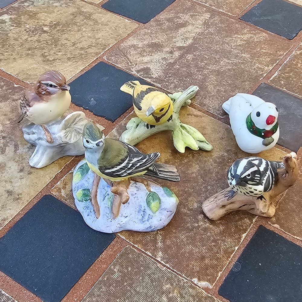 1980's Vintage Japanese Porcelain Birds Lot, Flawed